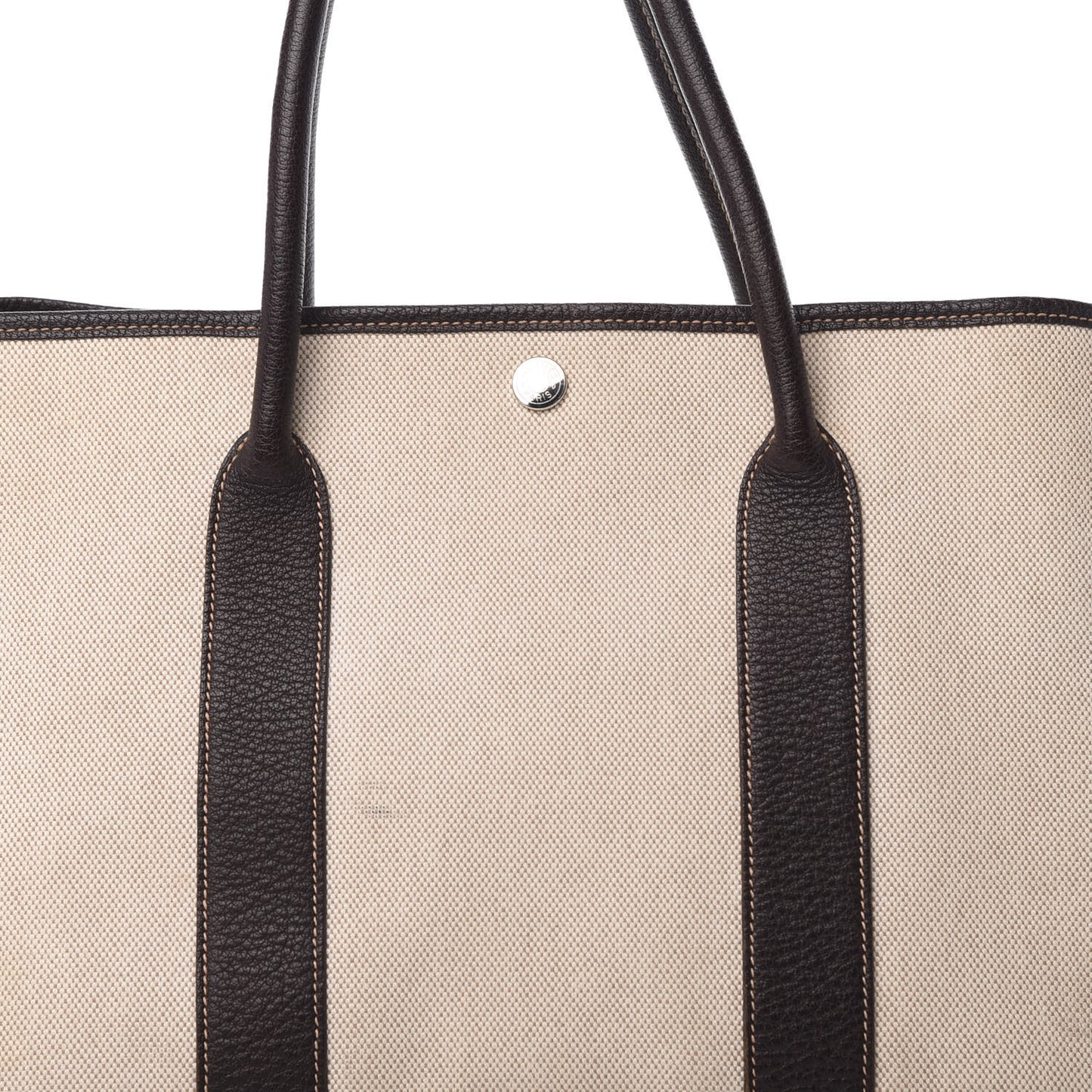 Toile Buffle Gala Garden Party Tote 36 MM Marron Fonce