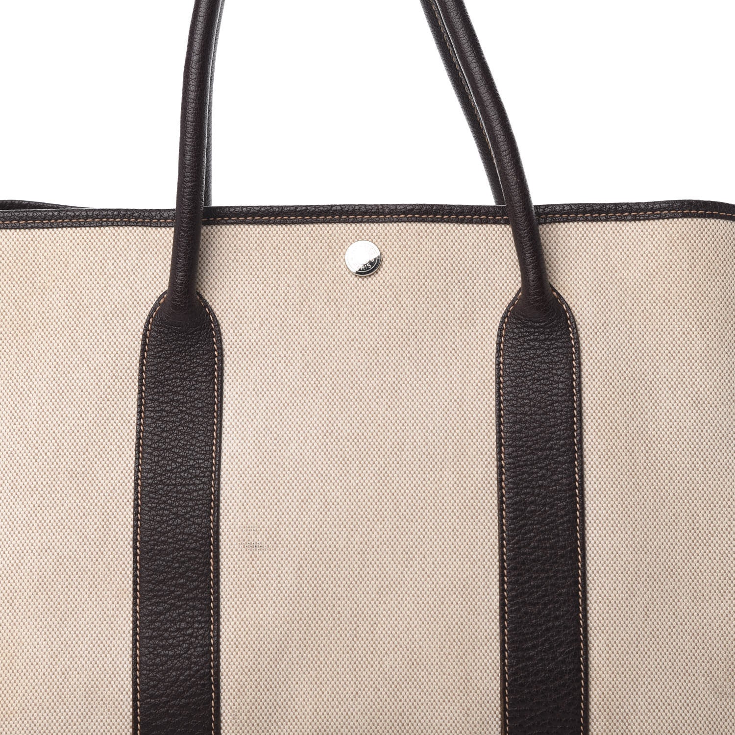 Hermes Toile Buffle Gala Garden Party Tote 36 MM Marron Fonce 7 of 14