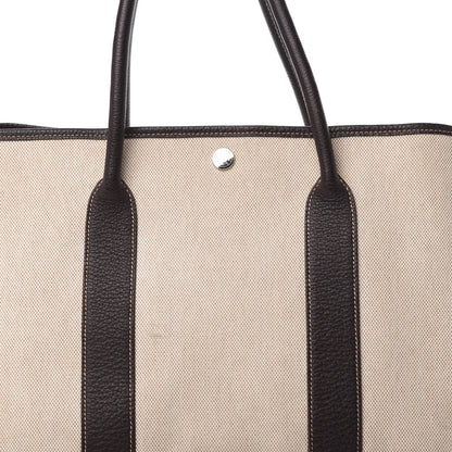 Hermes Toile Buffle Gala Garden Party Tote 36 MM Marron Fonce 7 of 14
