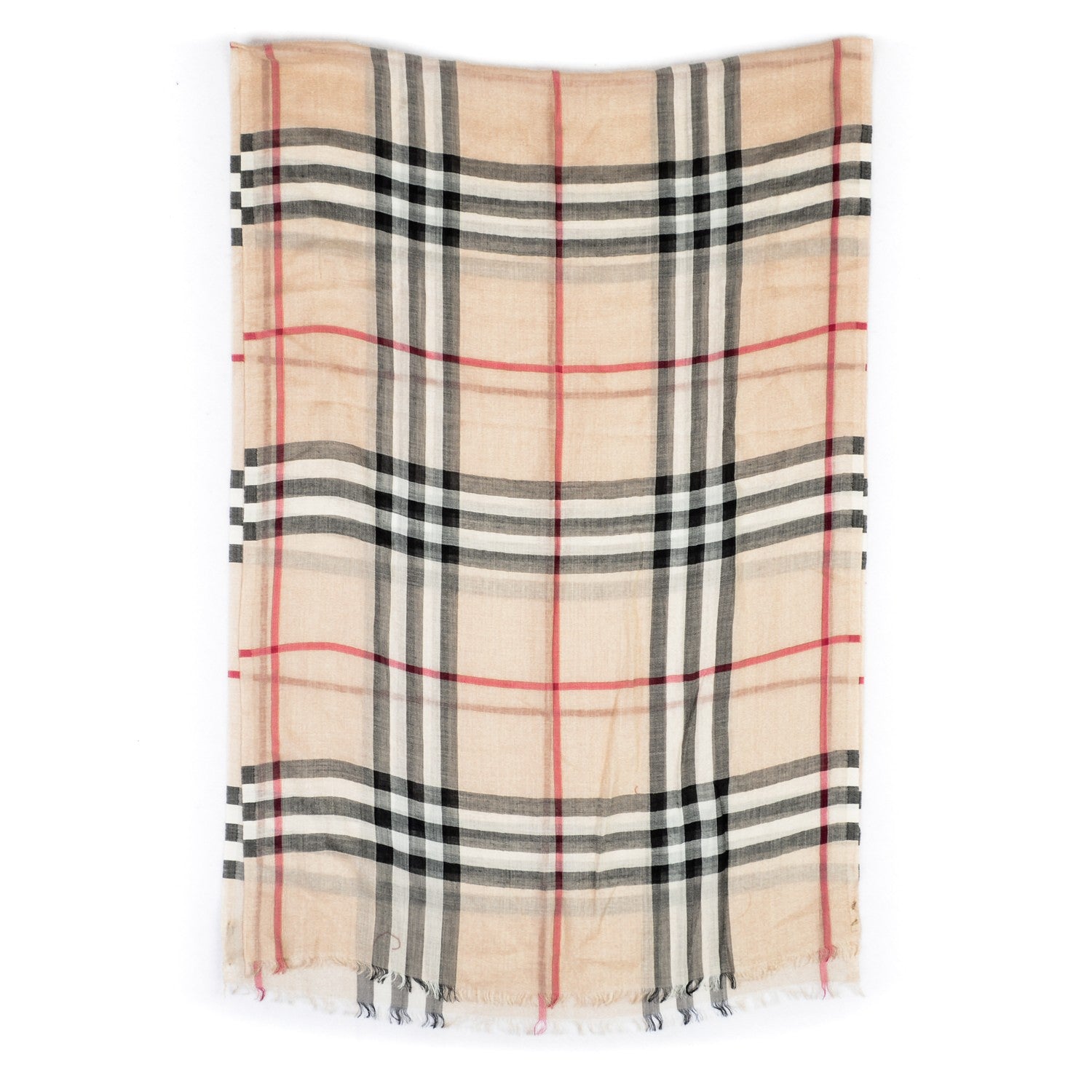 Burberry Wool Silk Gauze Giant Check Scarf Trench 3 of 4