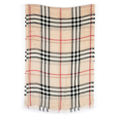 Burberry Wool Silk Gauze Giant Check Scarf Trench 3 of 4