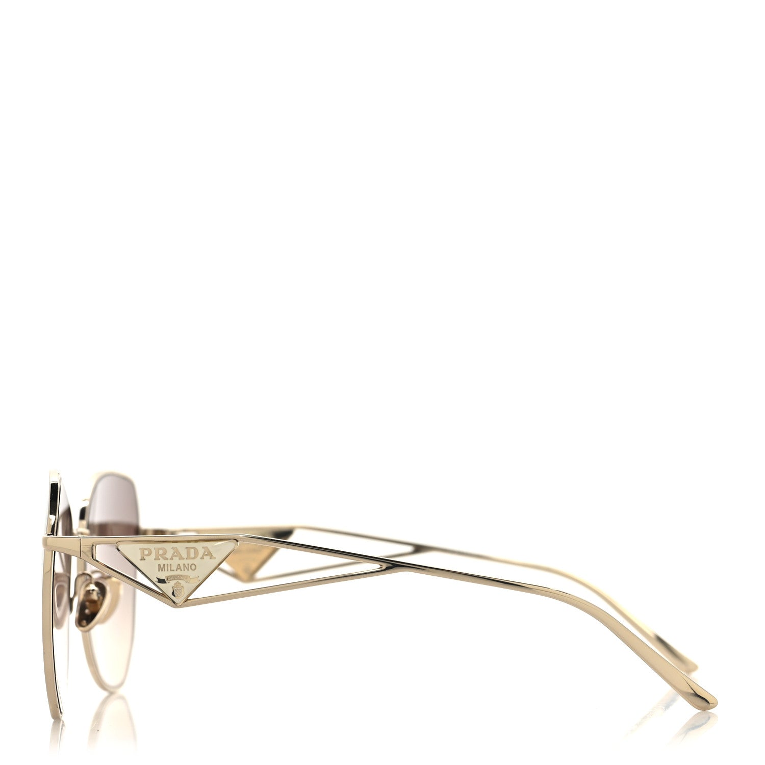 Prada Metal Symbole Triangle Logo Sunglasses SPR57YS Anthracite Gray Cammeo Beige 3 of 8