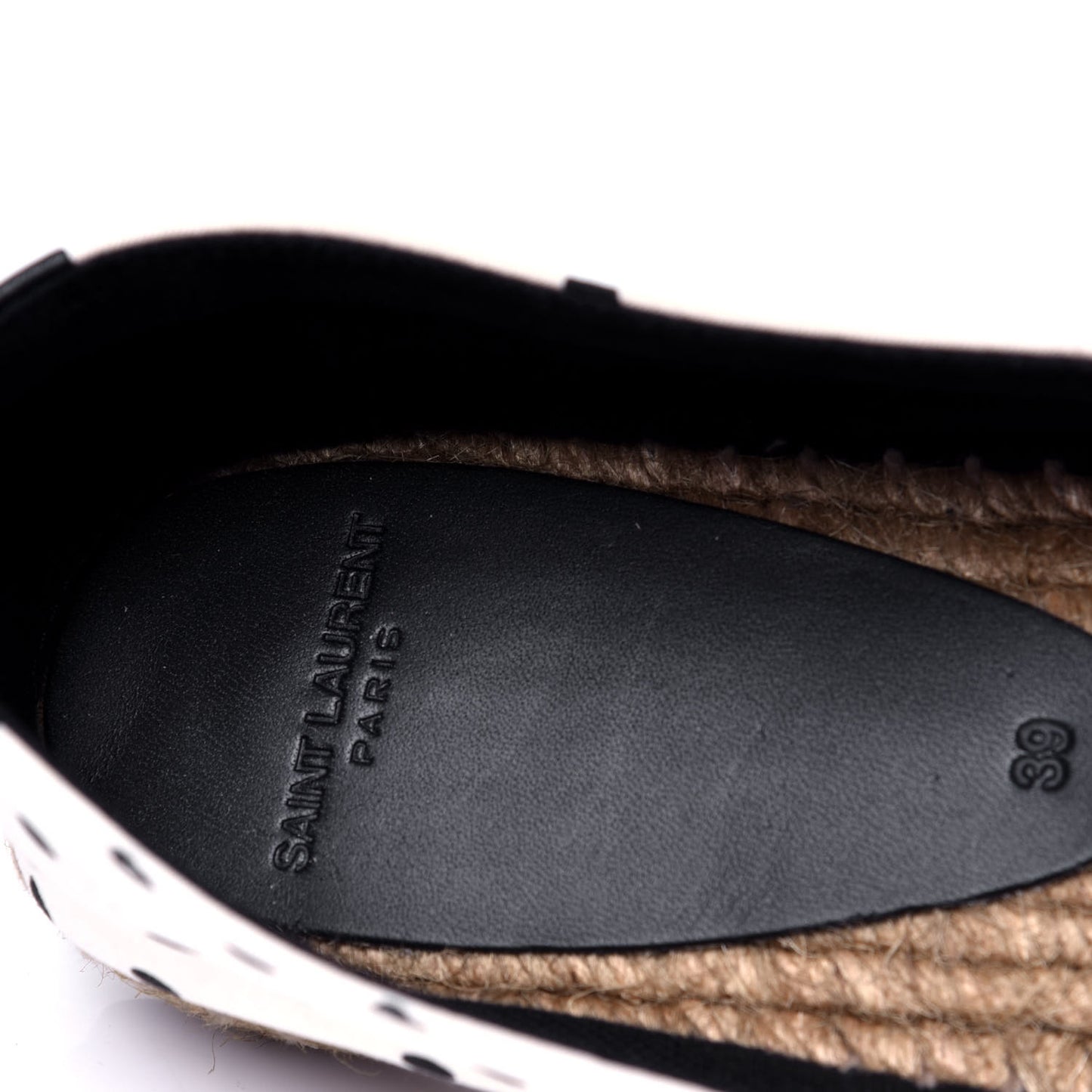 Canvas Nappa Polka Dot Elba Light Logo Embroidered Espadrilles 39 Cream Black