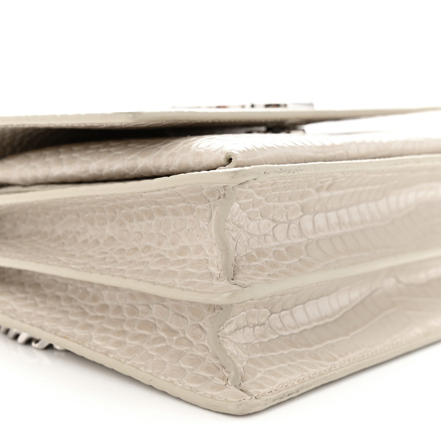 Calfskin Crocodile Embossed Medium Monogram Sunset Blanc Vintage