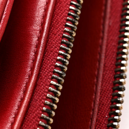 Chanel Lambskin Chevron Quilted Shoulder Bag Red 14 of 14