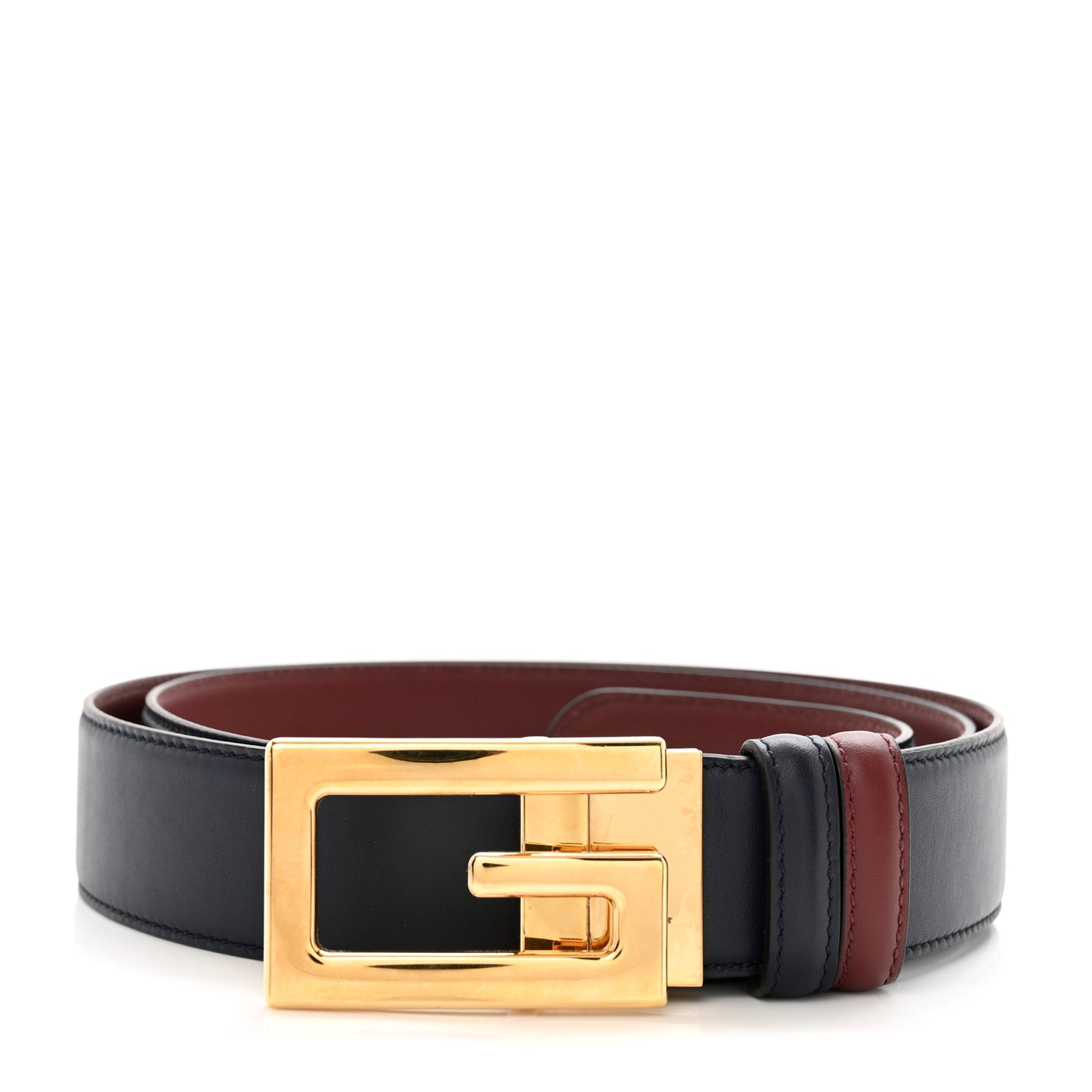 Moon Calfskin Square G Reversible 35mm Belt 110 44 Black Brown
