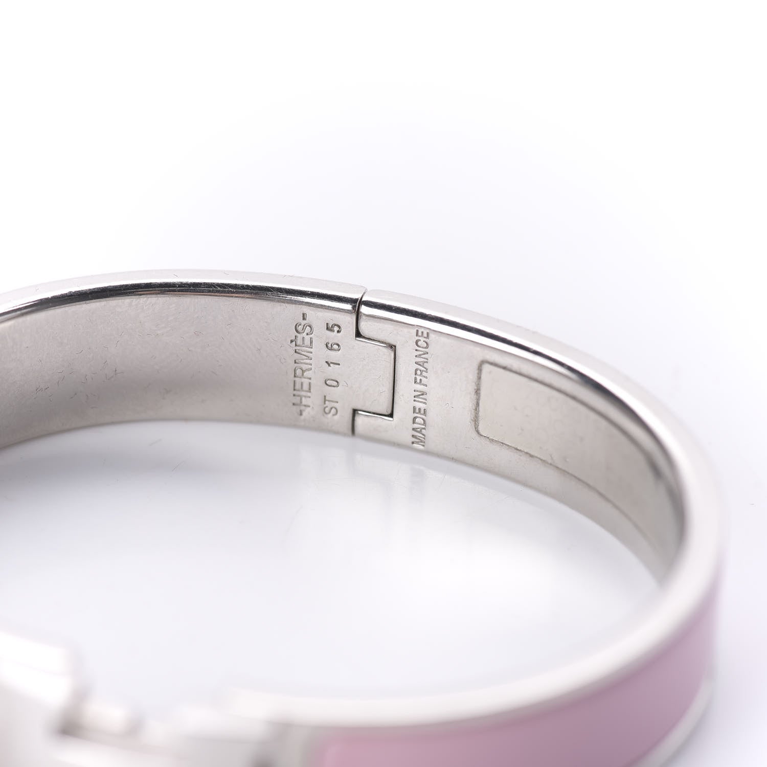 Hermes Enamel Narrow Clic Clac H Bracelet PM Rose Dragee 6 of 7