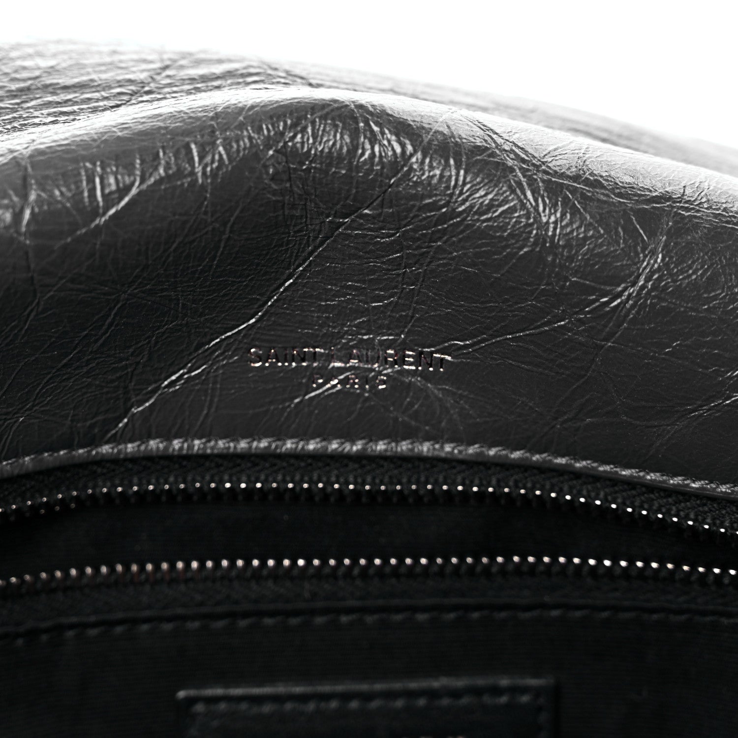 Saint Laurent Crinkled Calfskin Matelasse Monogram Medium Niki Chain Satchel Storm 7 of 10