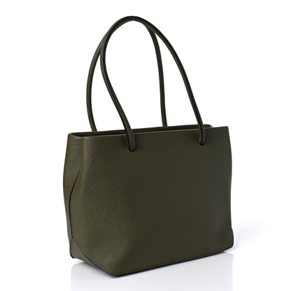 Marc Jacobs Saffiano Embossed Logo East West Shopper Tote Olive Geen 3 of 9