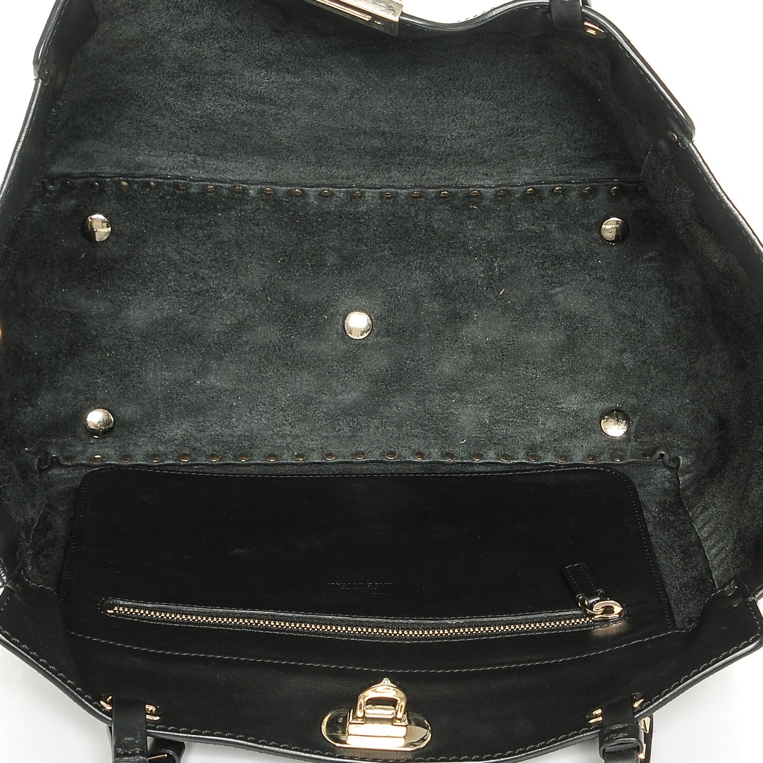 Valentino Garavani Vitello Medium Rockstud Tote Black 5 of 10