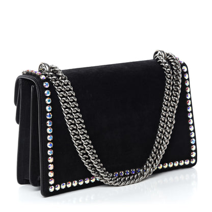 Gucci Suede Crystal Small Dionysus Shoulder Bag Black 3 of 12