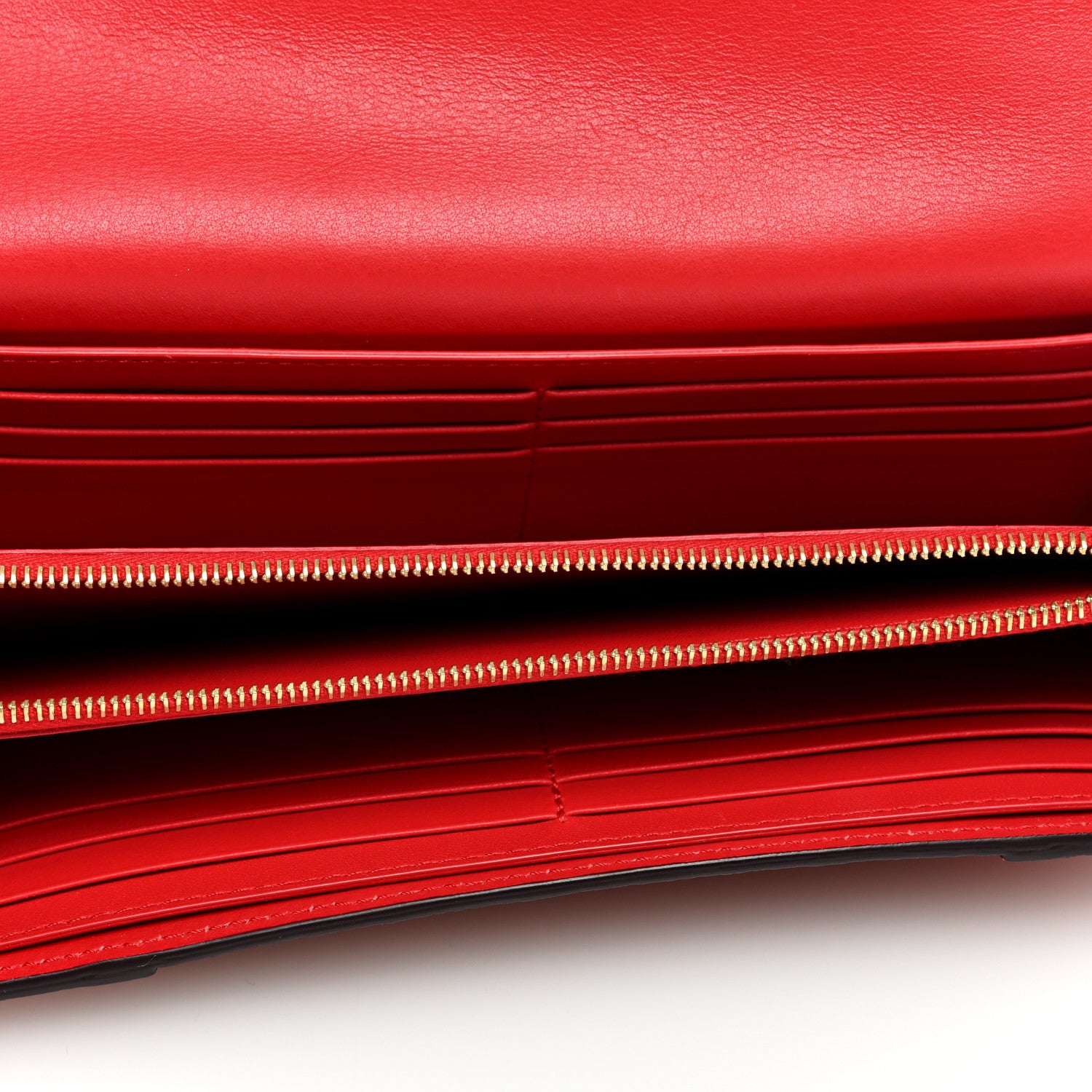 Celine Drummed Calfskin Large Multifunction Flap Wallet Coquelicot 5 of 6