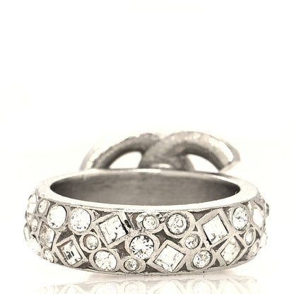 Chanel Crystal CC Ring 6 Silver 3 of 4