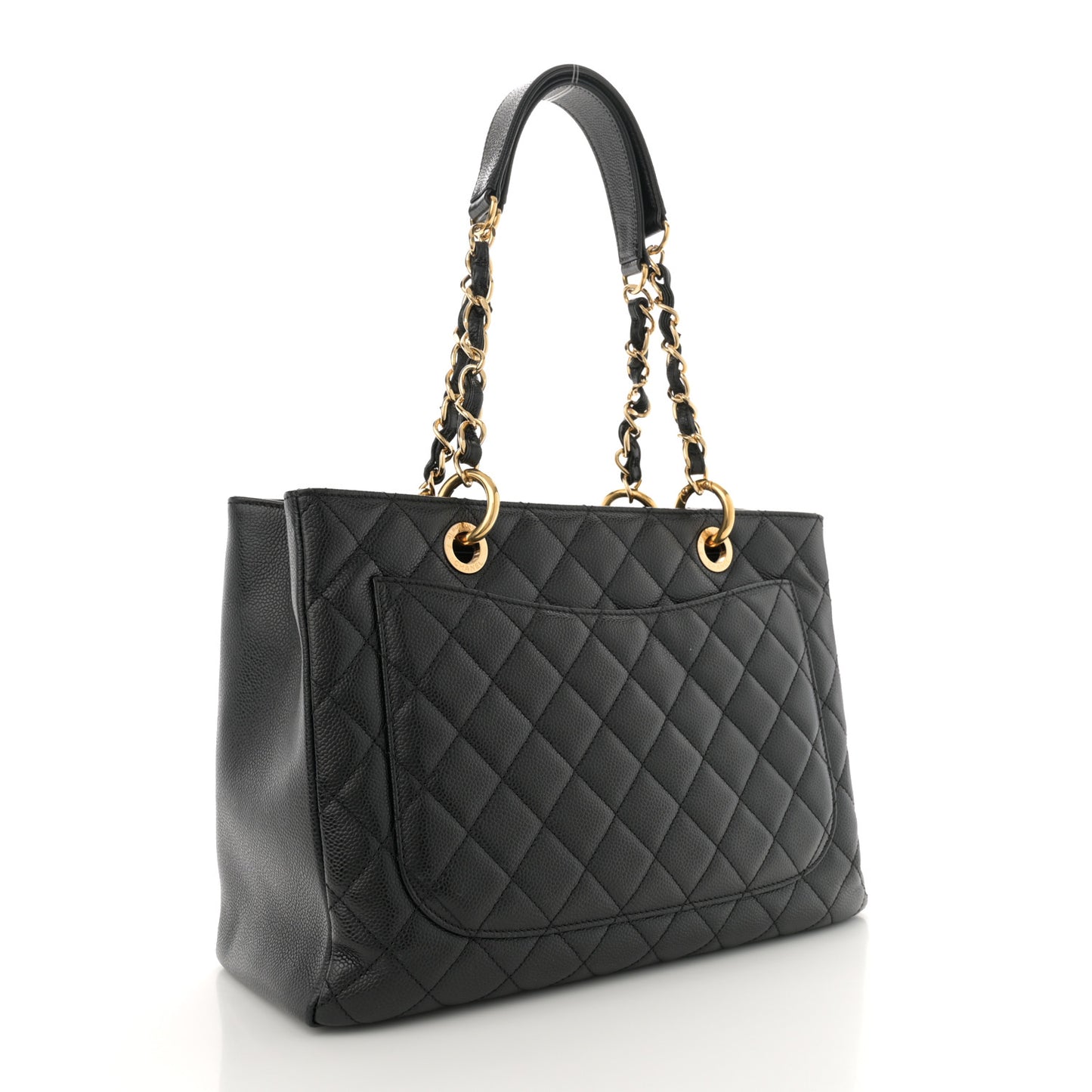 Caviar Quilted Grand Shopping Tote GST Black