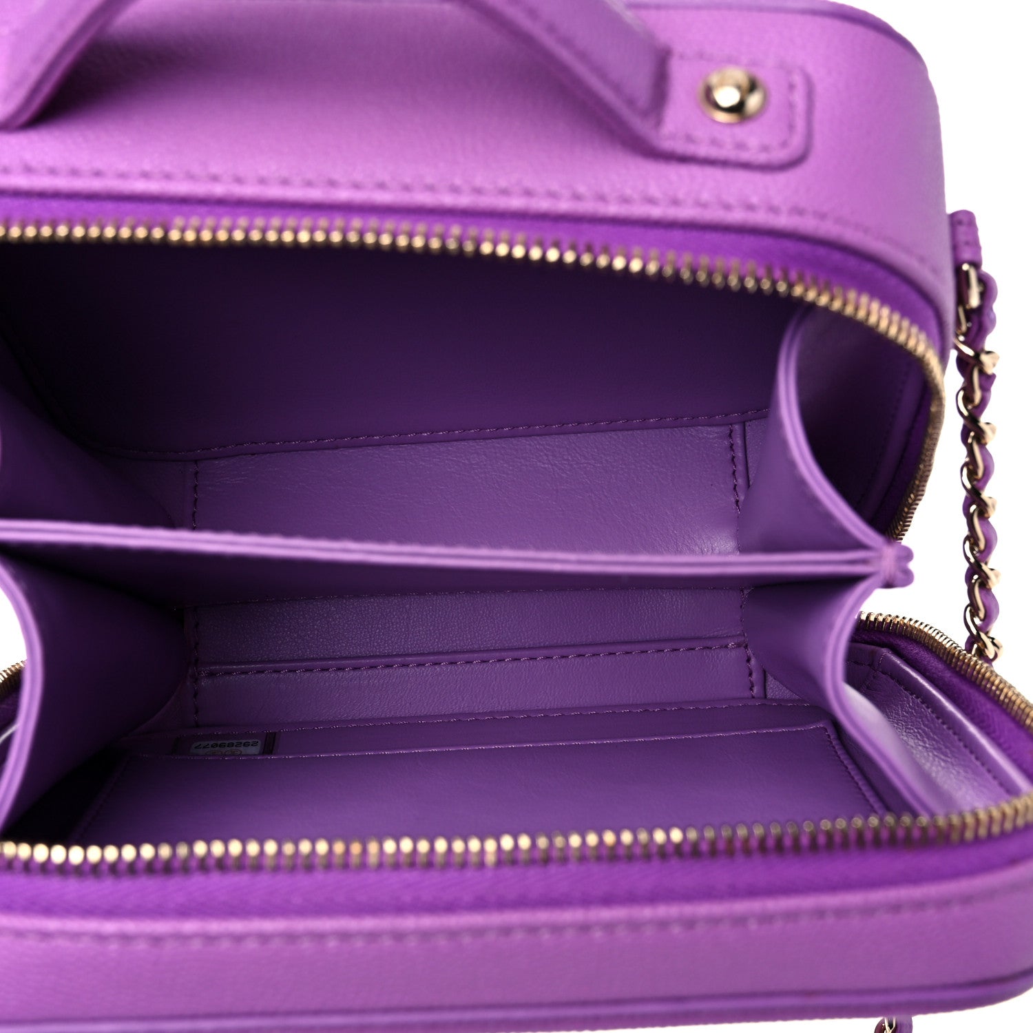 Chanel Caviar Quilted Small CC Filigree Vanity Case Purple 5 of 10
