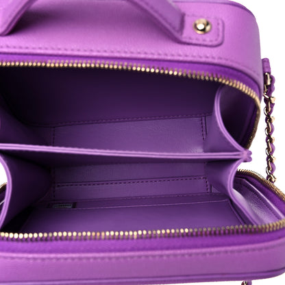 Chanel Caviar Quilted Small CC Filigree Vanity Case Purple 5 of 10