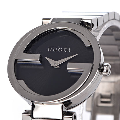 Gucci Stainless Steel 28mm Interlocking G Quartz Watch Black 11 of 12