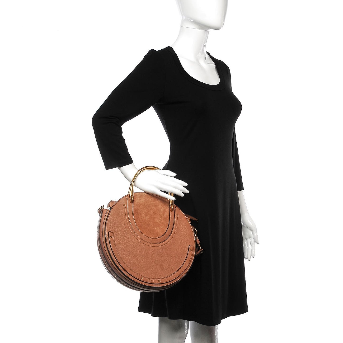 Goatskin Suede Medium Pixie Bag Nougat