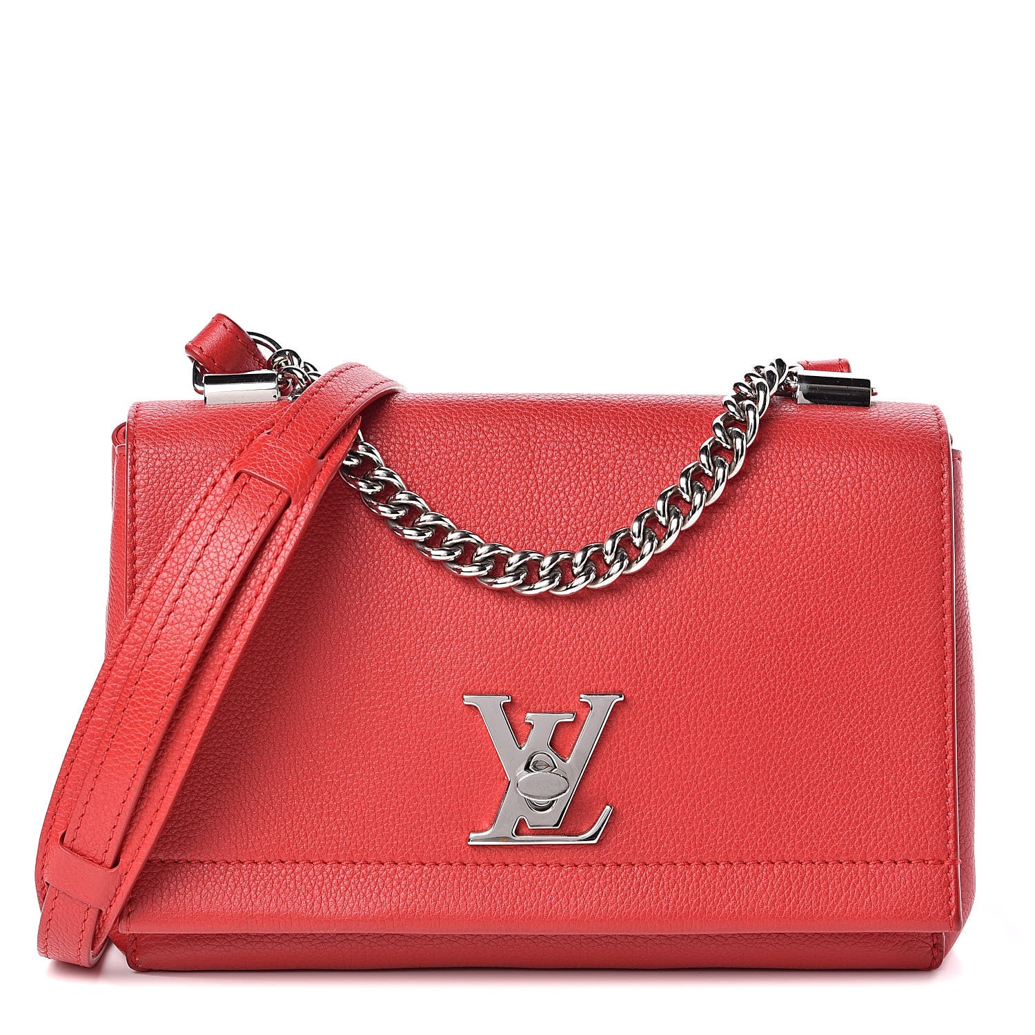 Louis Vuitton Calfskin Lockme II Chain Bag BB Rubis 1 of 9
