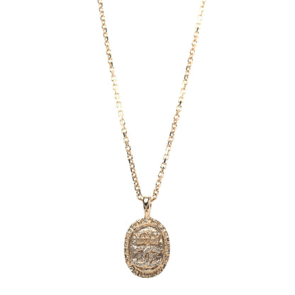 Chanel Crystal CC Medallion Necklace Gold 1 of 4