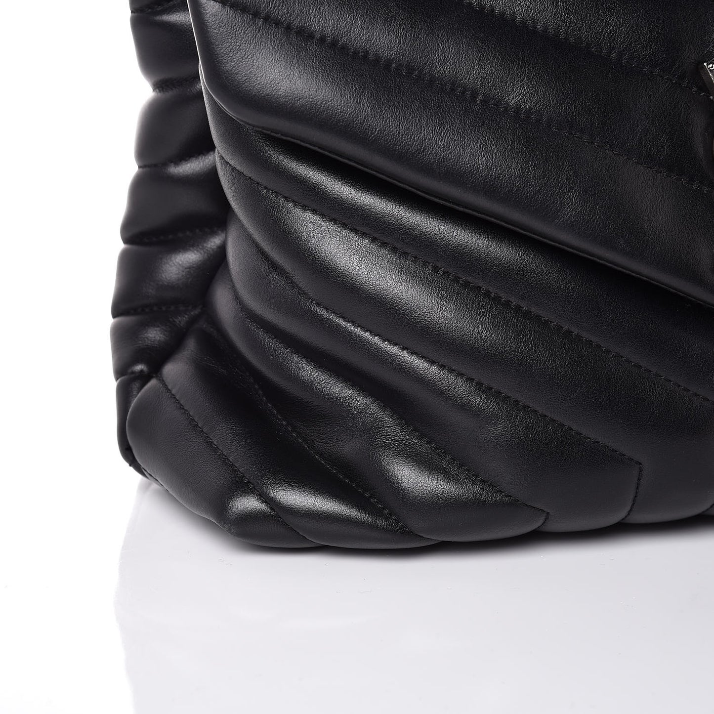 Calfskin Y Quilted Monogram Medium Loulou Chain Satchel Black