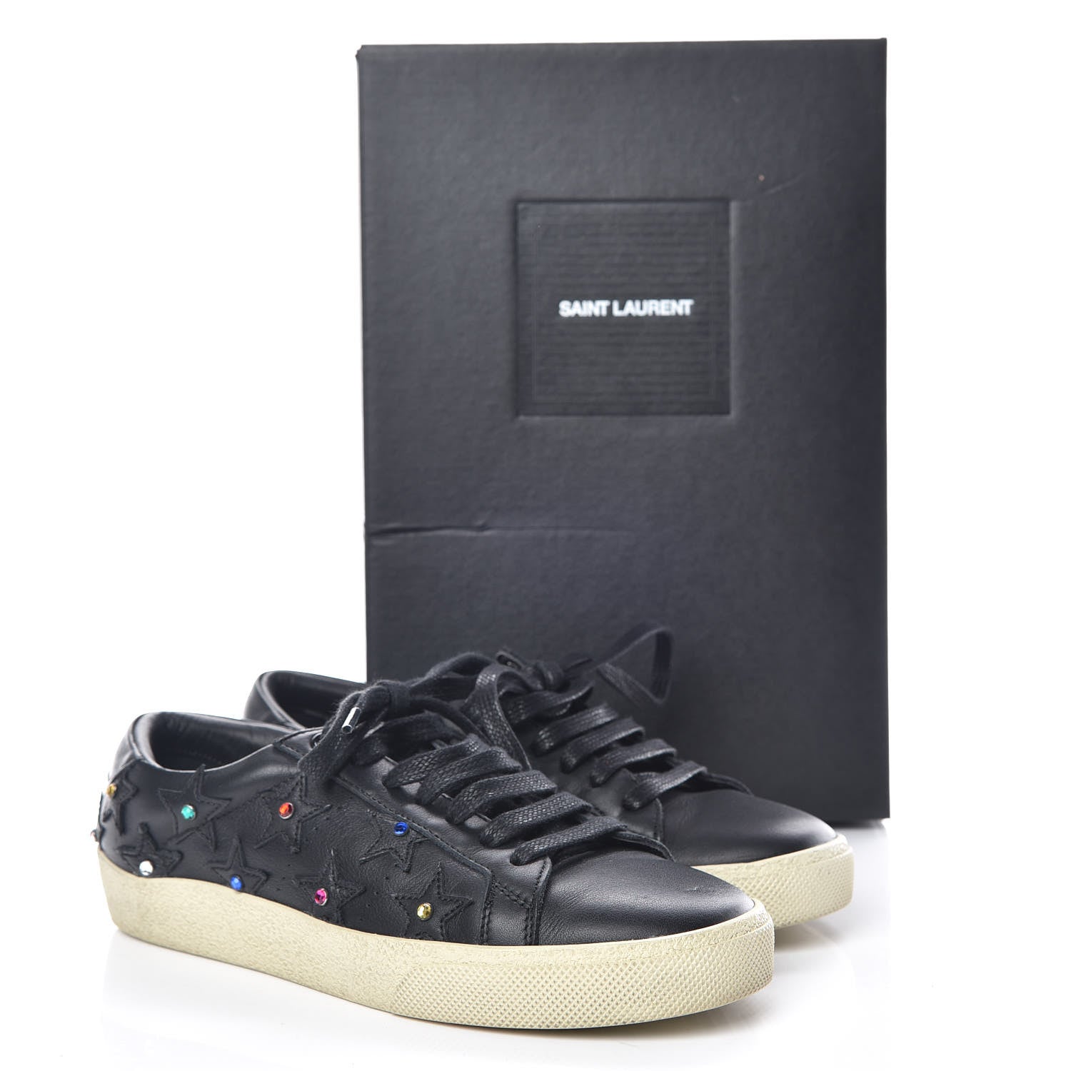 Saint Laurent Nappa Star Court Classic Sneakers 36.5 Black 9 of 9
