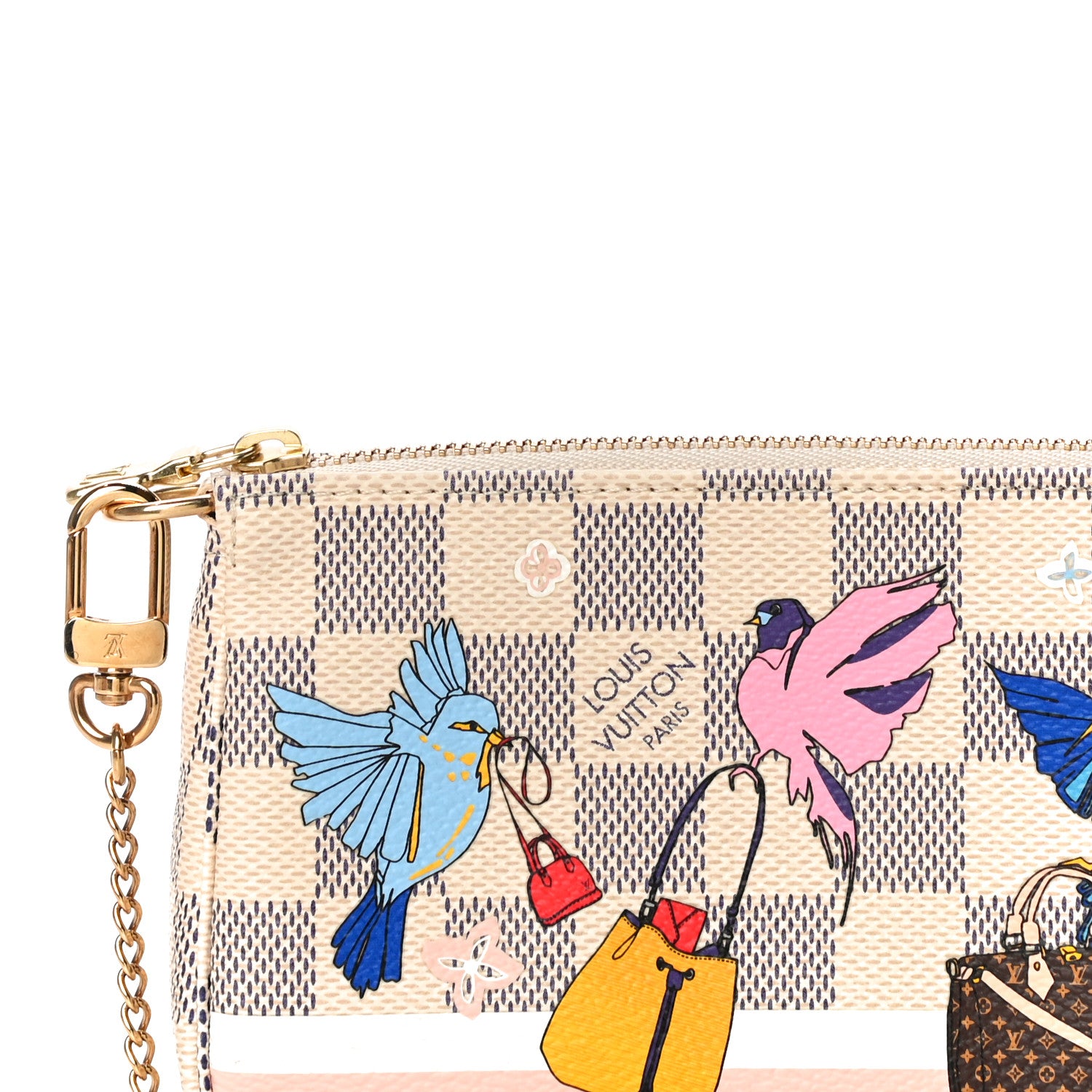 Louis Vuitton Damier Azur 2018 Christmas Animation Mini Pochette Accessories 8 of 11