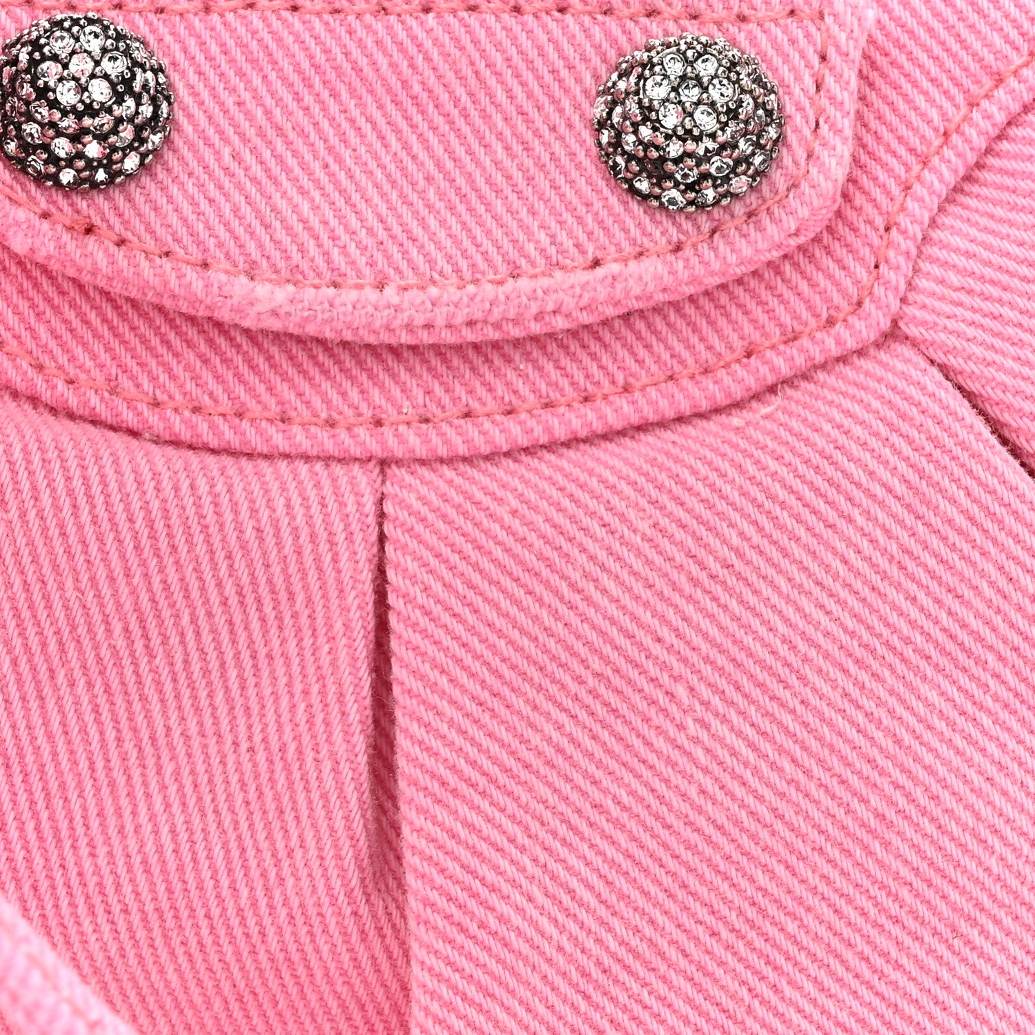 Balenciaga Washed Frayed Denim Crystal Le Cagole Shoulder Bag XS Denim Pink 8 of 10