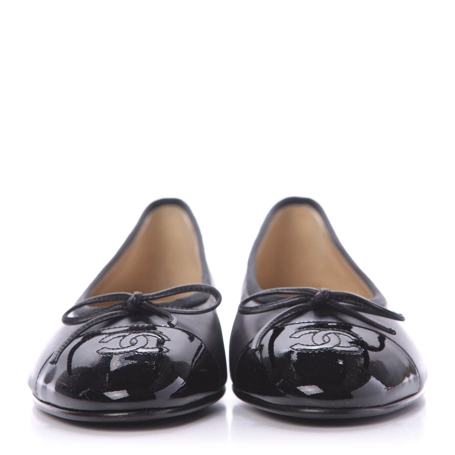 Chanel Lambskin Cap Toe Ballerina Flats 37.5 Black 2 of 11