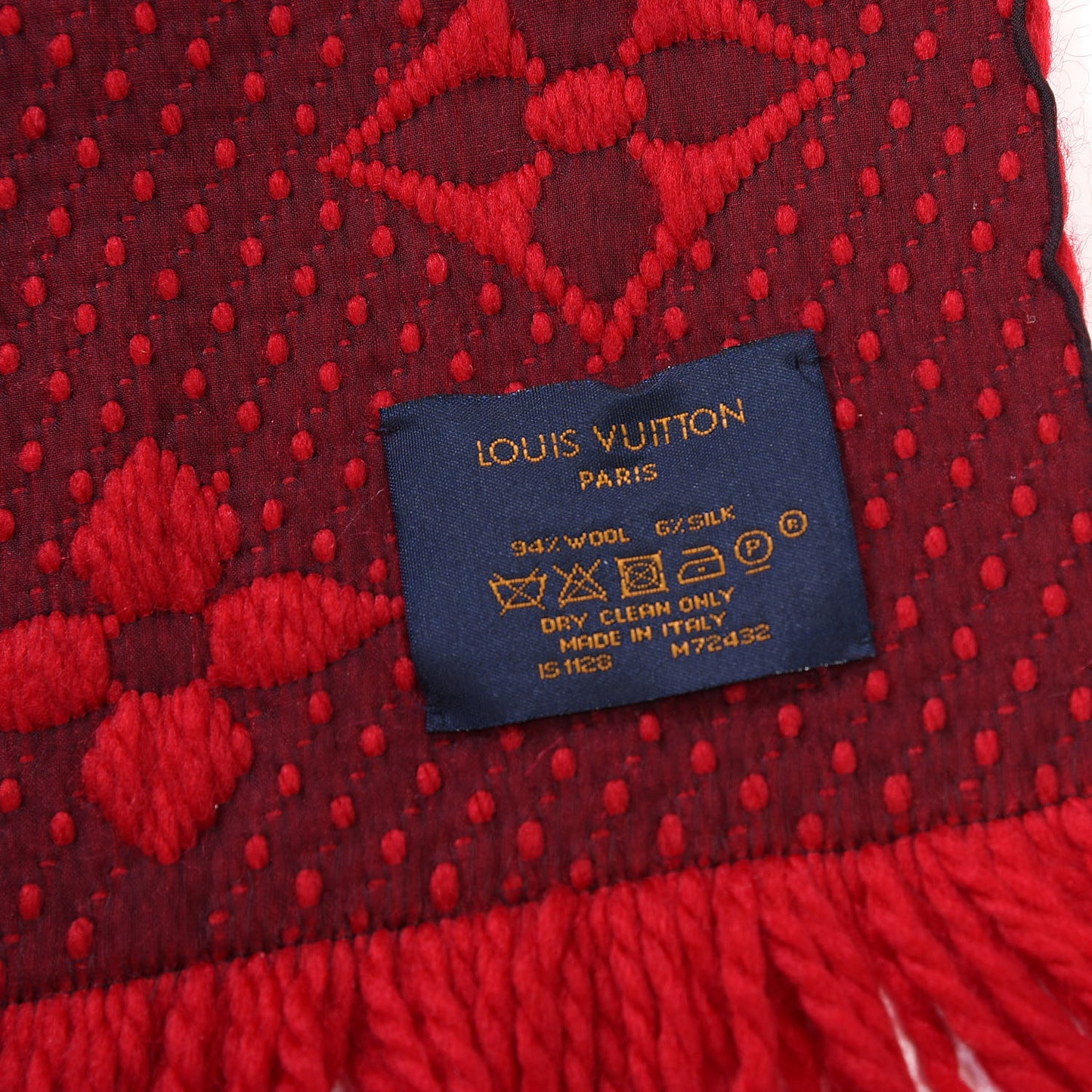 Wool Silk Logomania Scarf Rubis