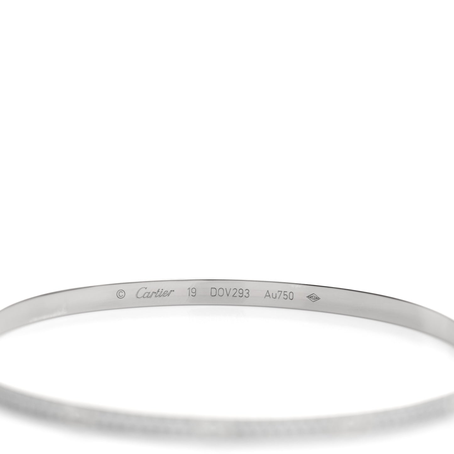 18K White Gold Diamond Small LOVE Paved Bracelet 19
