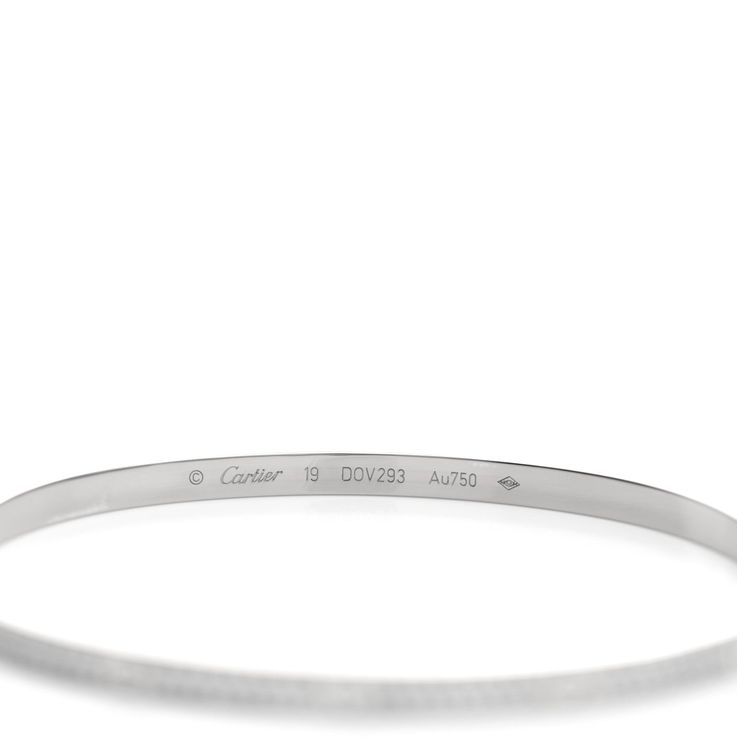 Cartier 18K White Gold Diamond Small LOVE Paved Bracelet 19 4 of 5