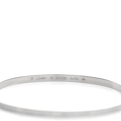 Cartier 18K White Gold Diamond Small LOVE Paved Bracelet 19 4 of 5