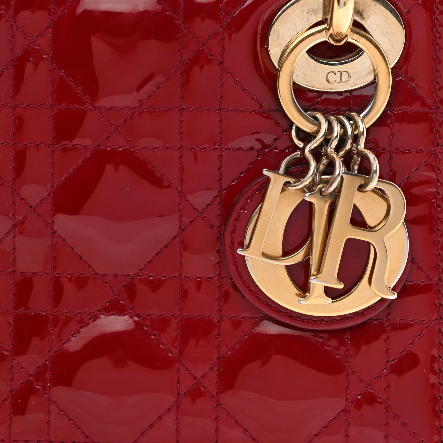 Christian Dior Patent Cannage Mini Lady Dior Red 8 of 15