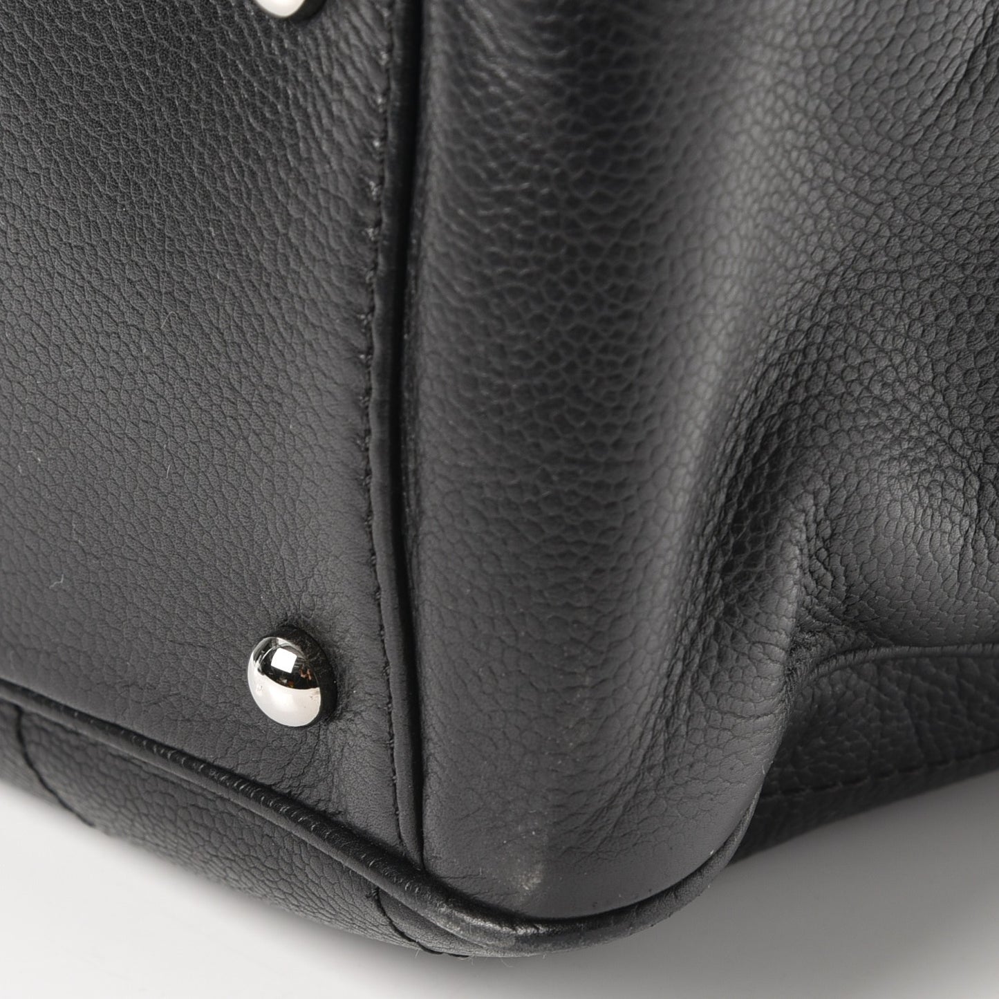 Caviar Square Stitched Satchel Black