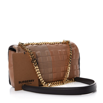 Burberry Lambskin Quilted Small Lola Bag Soft Fawn Dark Moka 3 of 9