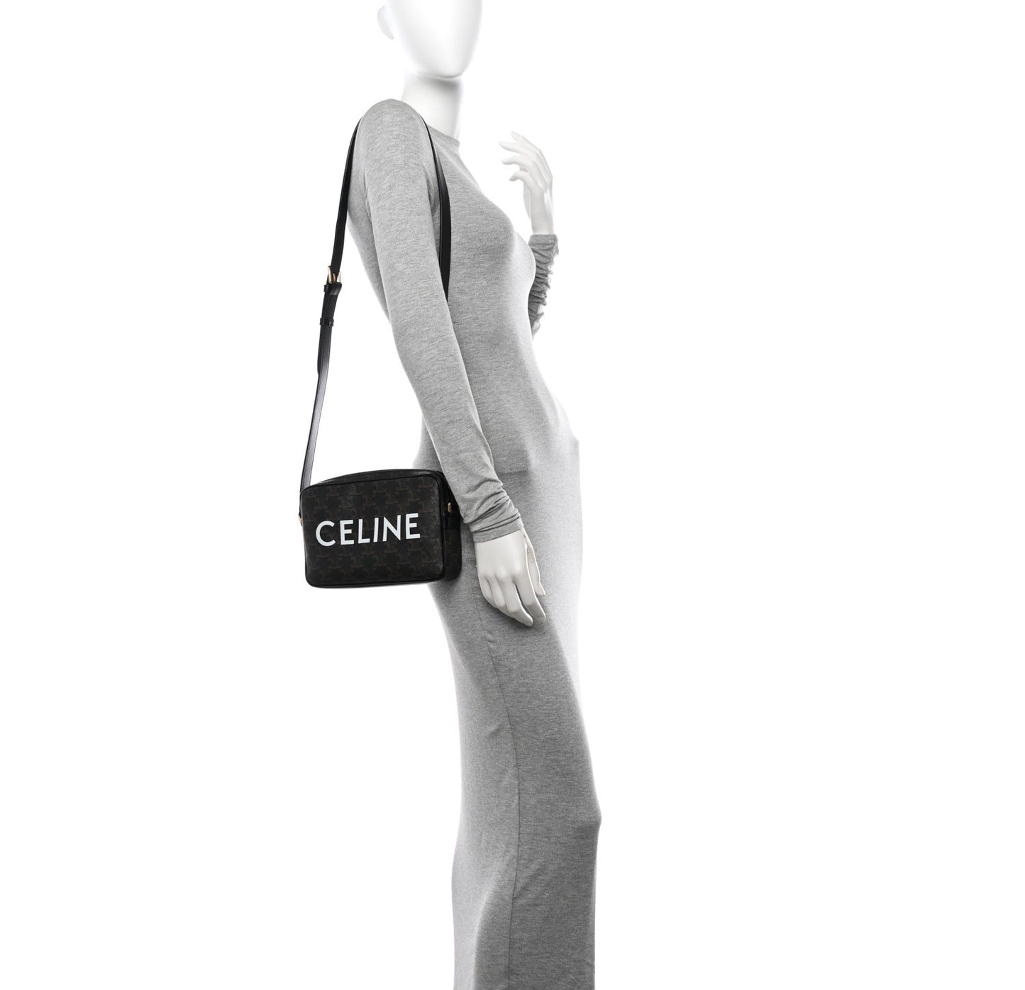 Triomphe Canvas Medium Messenger Bag Black