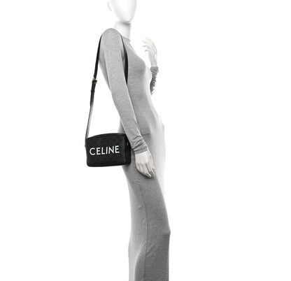 Celine Triomphe Canvas Medium Messenger Bag Black 2 of 11