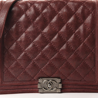 Chanel Iridescent Calfskin Quilted Medium Gentle Boy Flap Dark Red 12 of 12