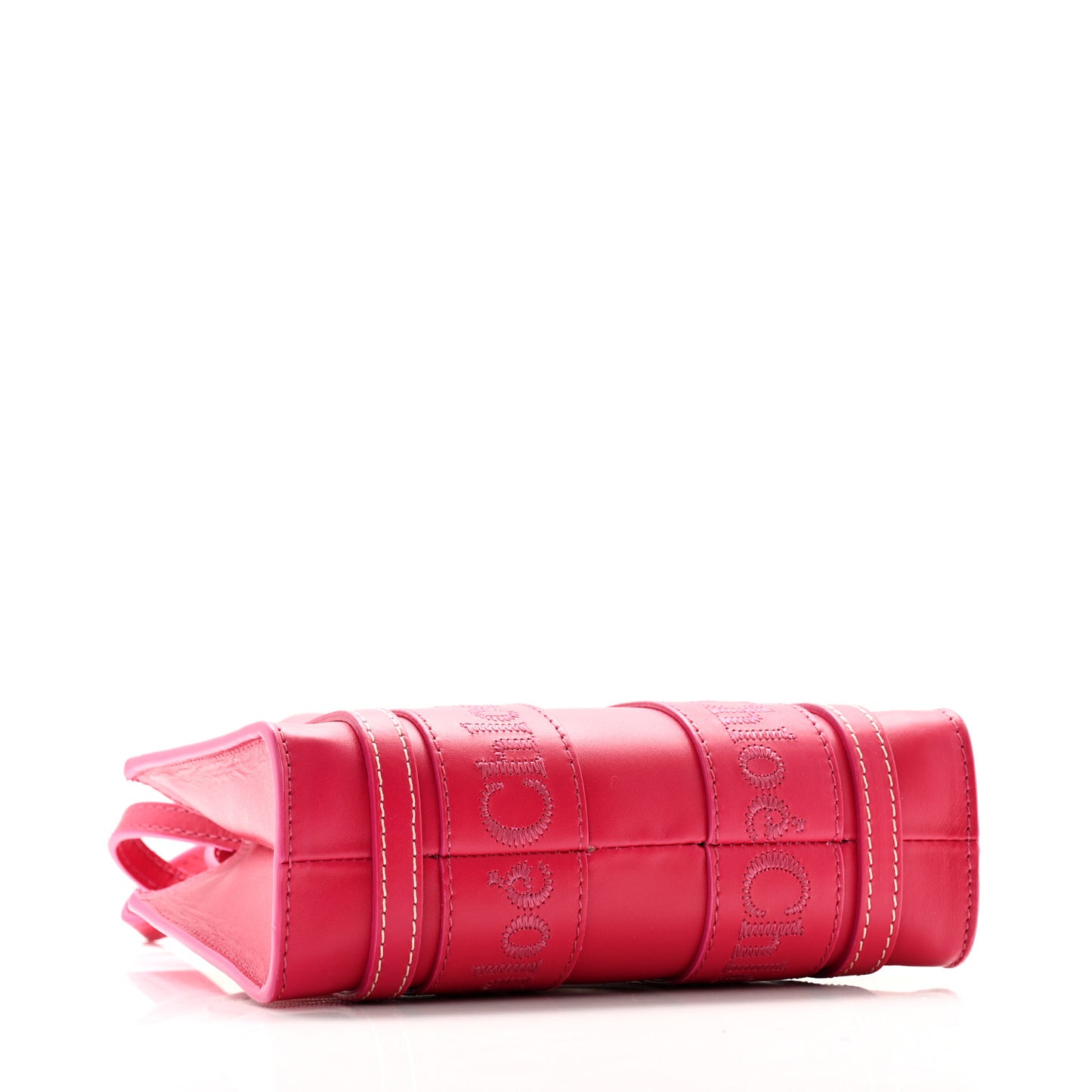 Calfskin Mini Woody Ribbon Tote Fizzy Pink