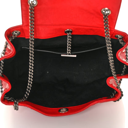 Saint Laurent Pebbled Lambskin Chevron Monogram Small Nolita Red 5 of 10