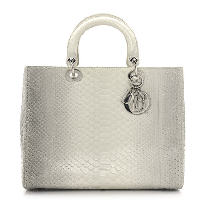 Christian Dior Snakeskin Large Lady Dior Beige Ombre 1 of 11