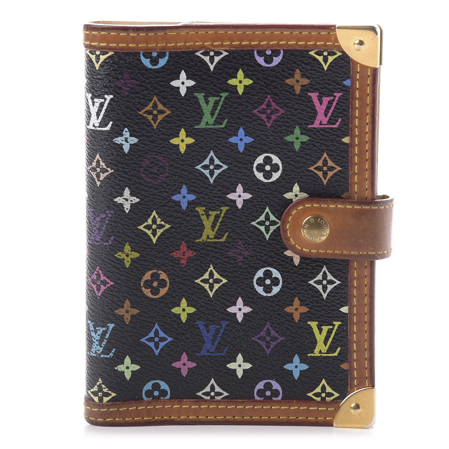 Louis Vuitton Monogram Multicolor Small Ring Agenda Cover Black 1 of 7