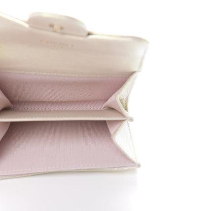 Chanel Iridescent Lambskin Quilted Flap Card Holder Ivory 5 of 9