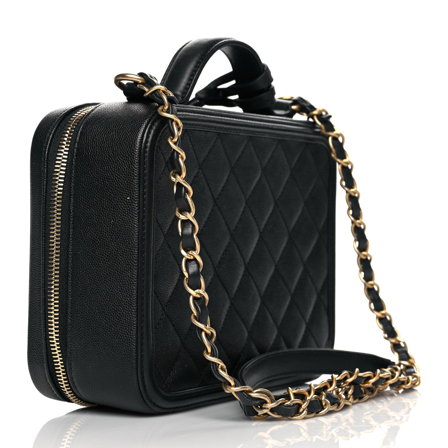 Chanel Caviar Quilted Medium CC Filigree Vanity Case Black 2 of 10