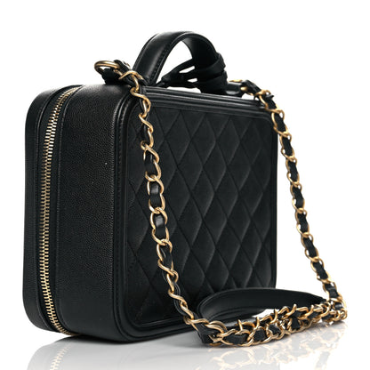 Chanel Caviar Quilted Medium CC Filigree Vanity Case Black 2 of 10