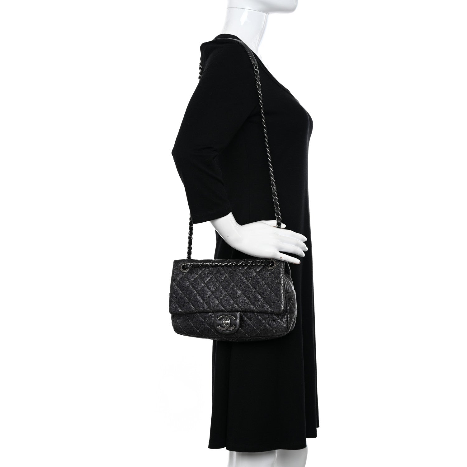 Chanel Iridescent Caviar Quilted Small Chic Flap Grey 2 of 13