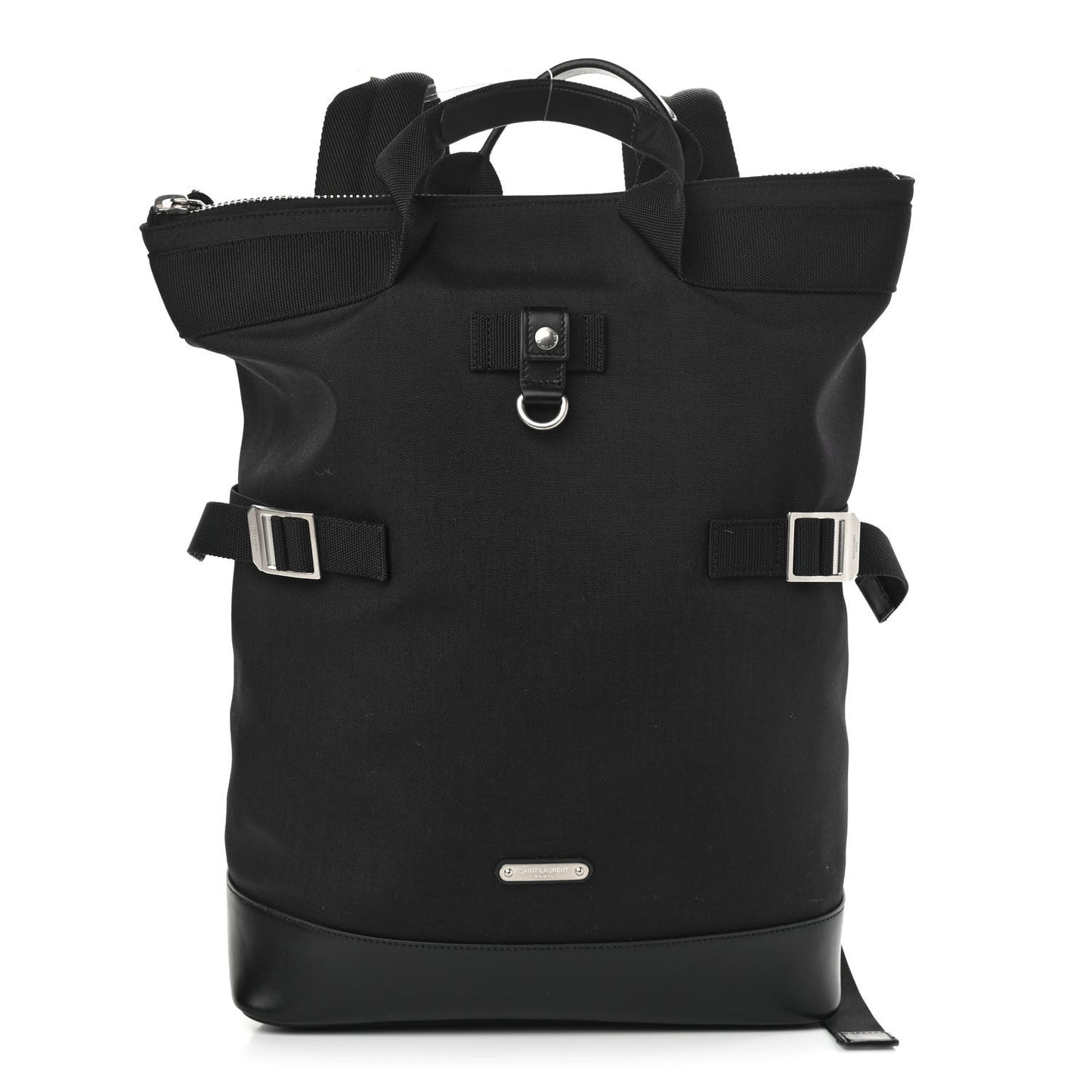 Canvas Calfskin Rivington Race Convertible Backpack Black