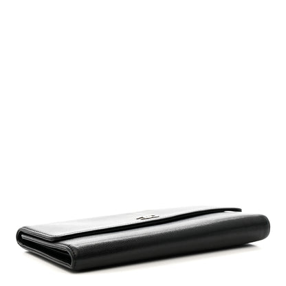 Chanel Caviar Sevruga Long Flap Wallet Black 4 of 12