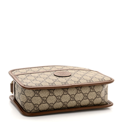 Gucci GG Supreme Monogram Azalea Calfskin Mini Retro Interlocking G Shoulder Bag Beige Ebony Brown Sugar 4 of 11